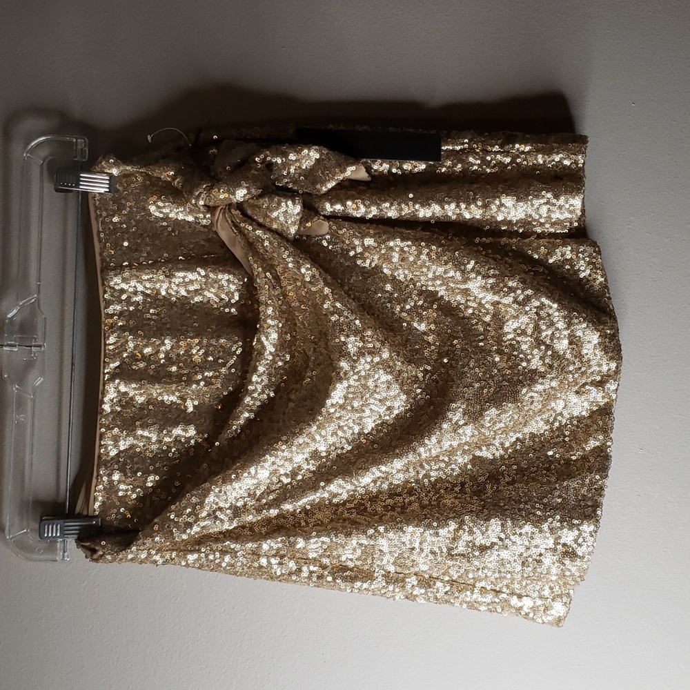 House Of Harlow 1960 Gold Sequence Mini Skirt Meduim Brand New